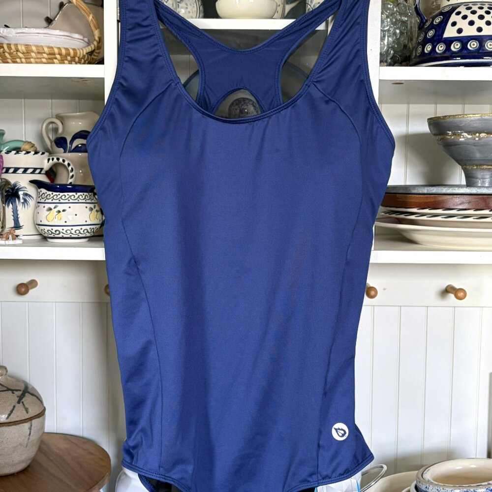 Women's Bayleaf One-Piece Swimsuit 2XL Athletic Racerback Navy Blue NWT